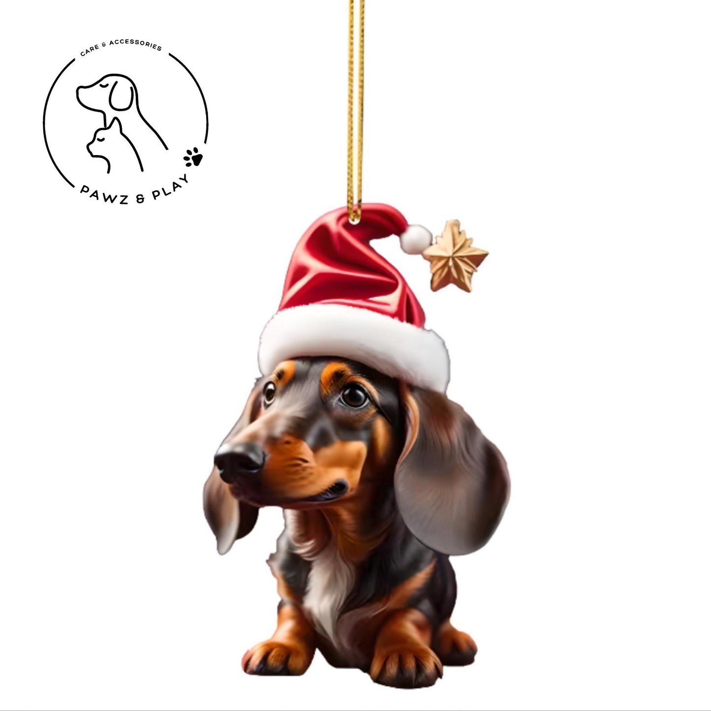 Pawz&Play Adorable Dachshund Christmas Tree Pendants