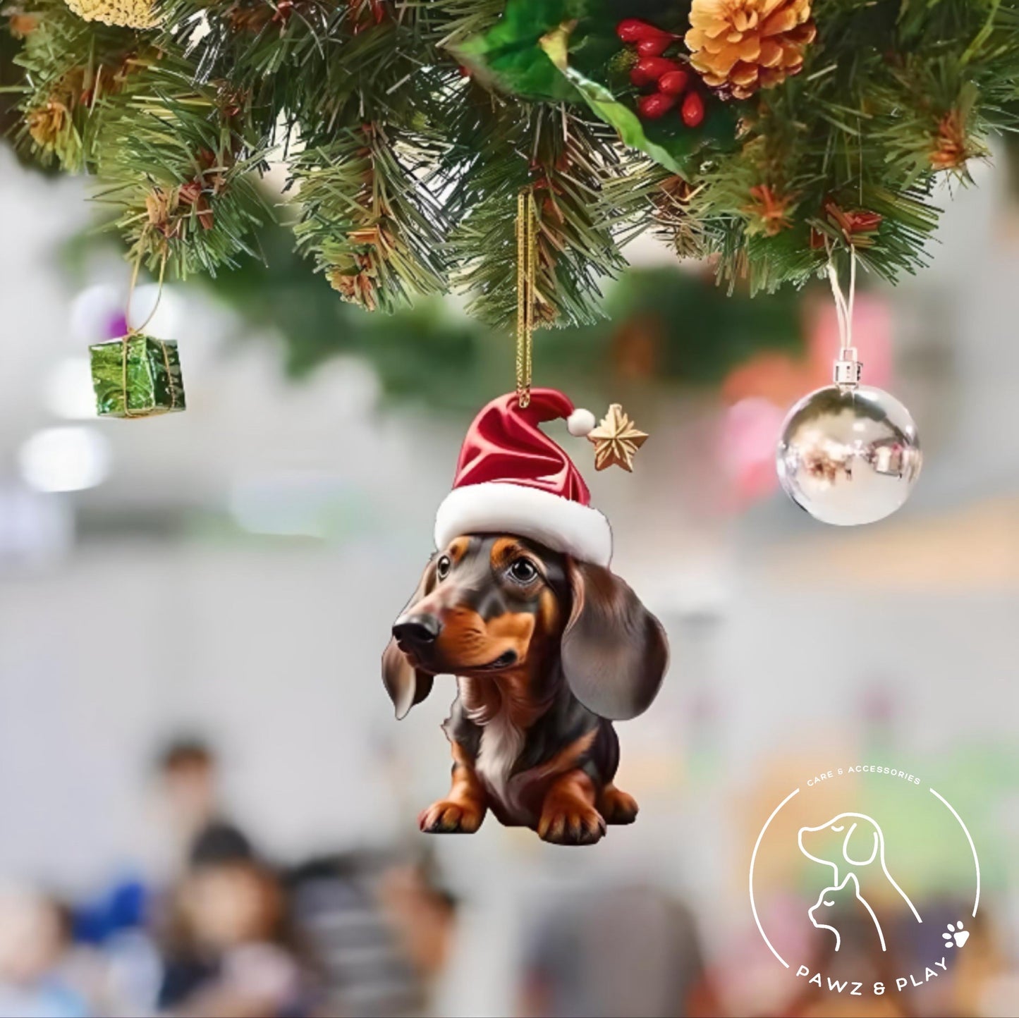 Pawz&Play Adorable Dachshund Christmas Tree Pendants