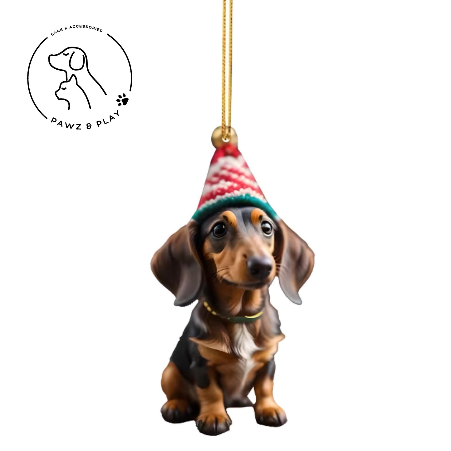 Pawz&Play Adorable Dachshund Christmas Tree Pendants