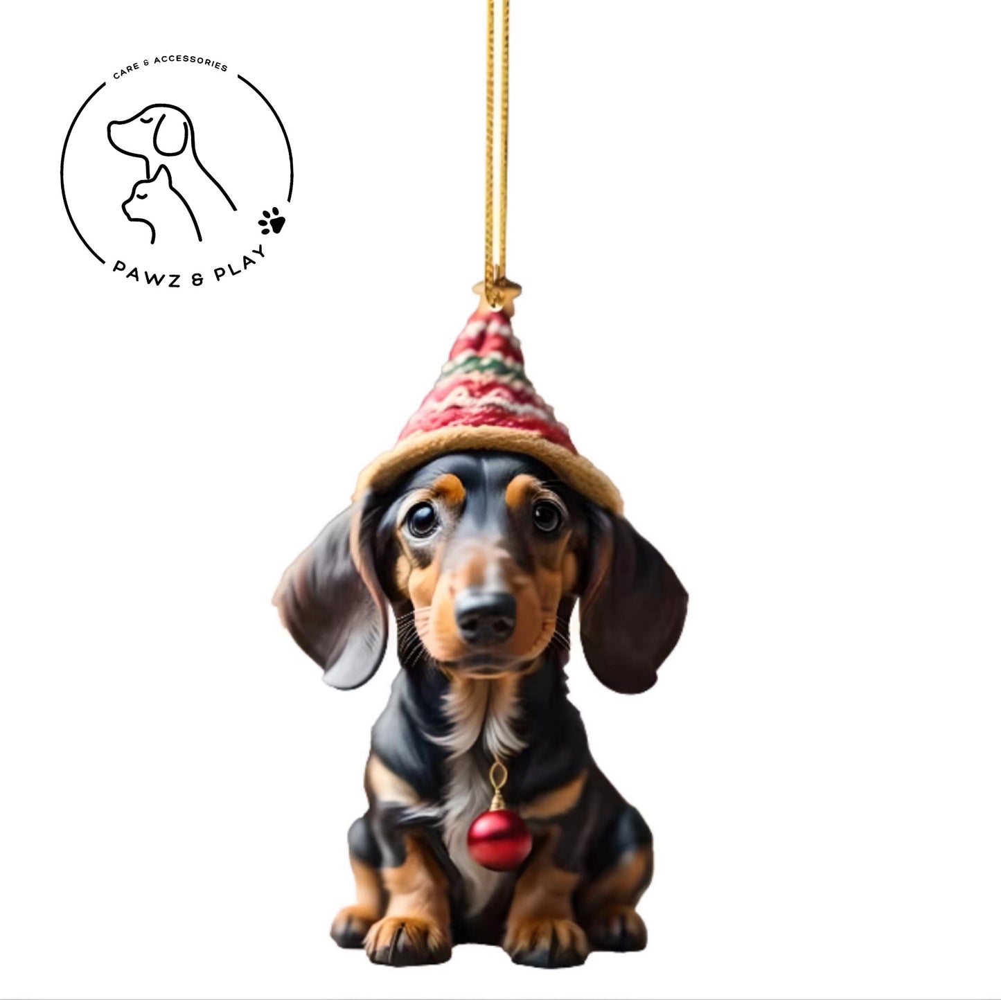 Pawz&Play Adorable Dachshund Christmas Tree Pendants
