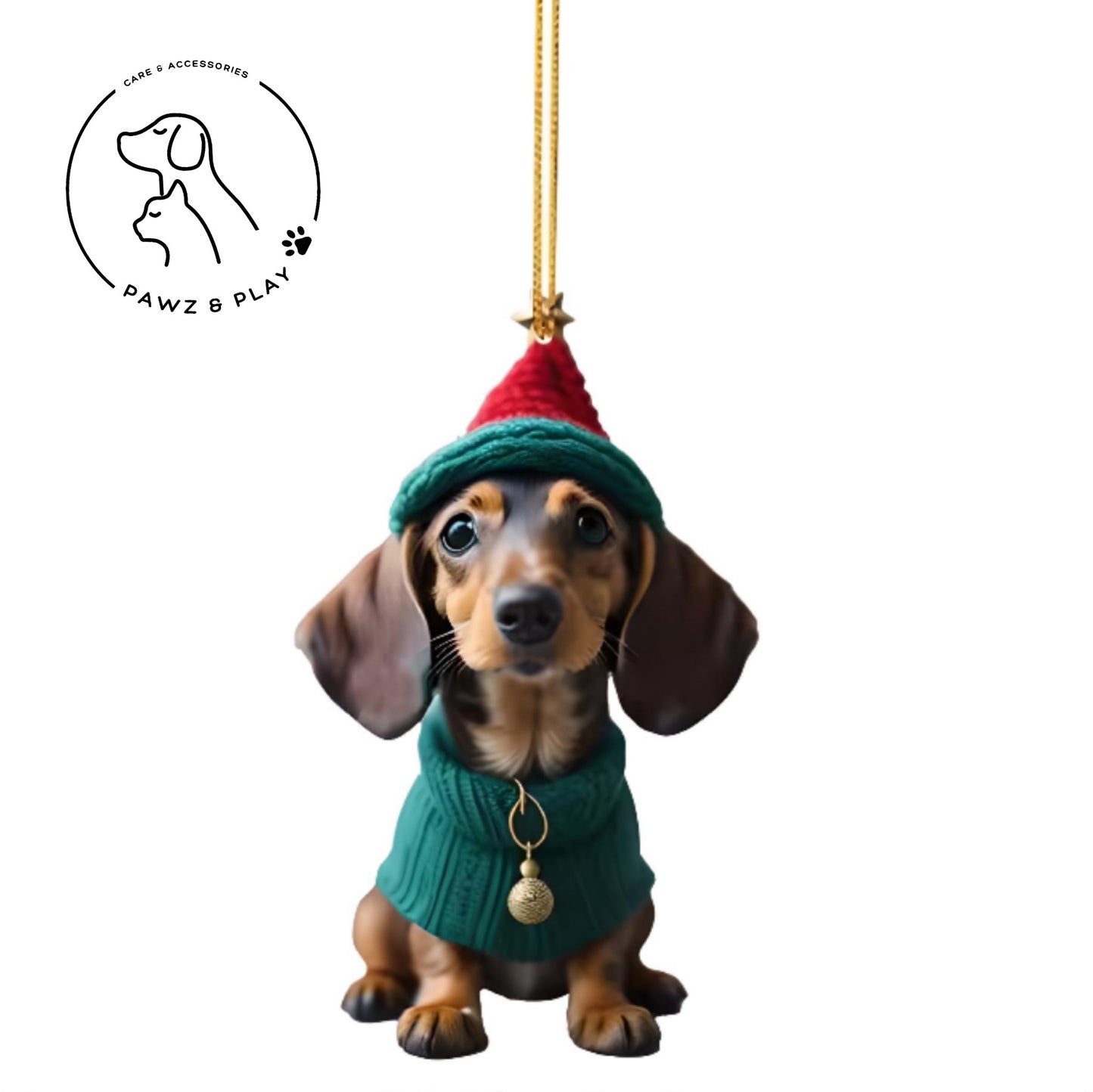 Pawz&Play Adorable Dachshund Christmas Tree Pendants